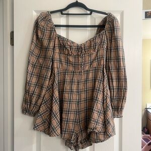 Princess Polly Plaid Romper